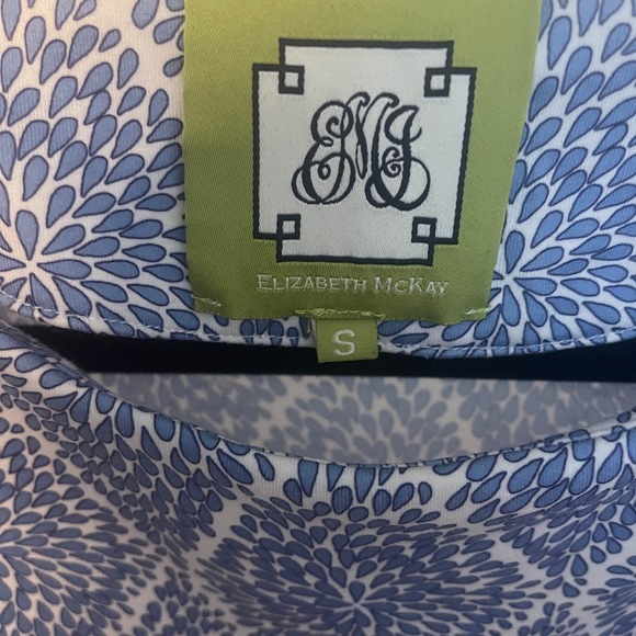 Elizabeth McKay Blue and White Diamond Pattern Midi Dress - Picture 2 of 4